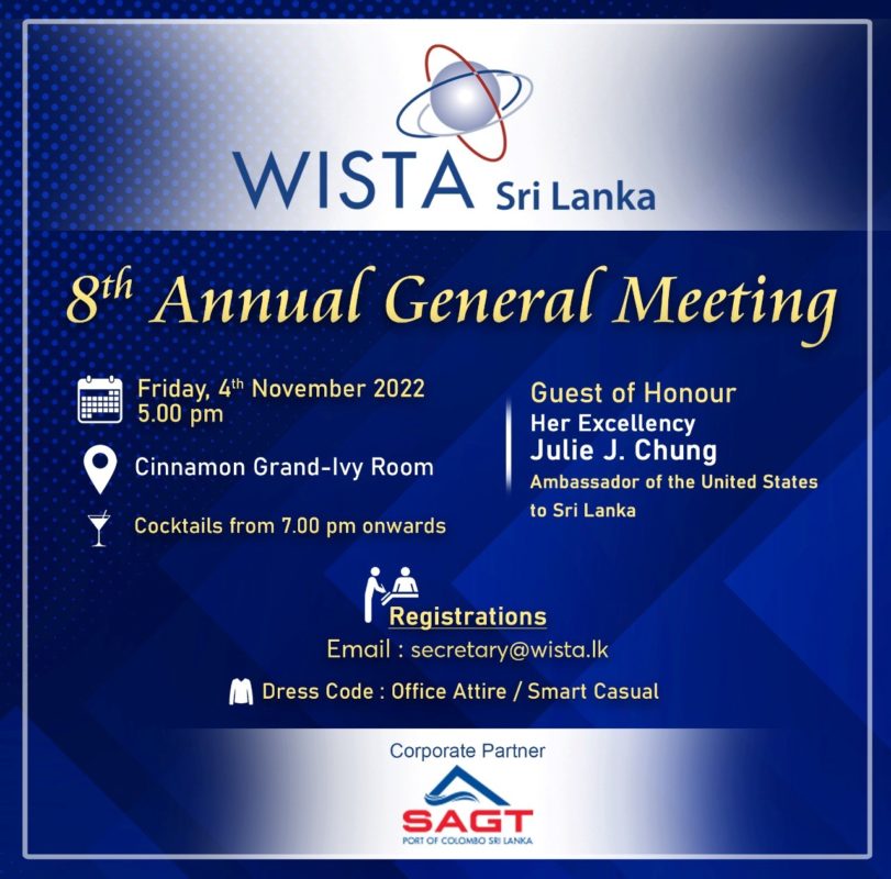 WISTA Srilanka to celebrate 8th AGM Meeting on the 04th of November ...